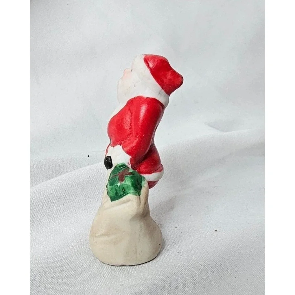 VTG Lemax Santa Claus Figurine 2.5in Ceramic Christmas Village Miniature Bell